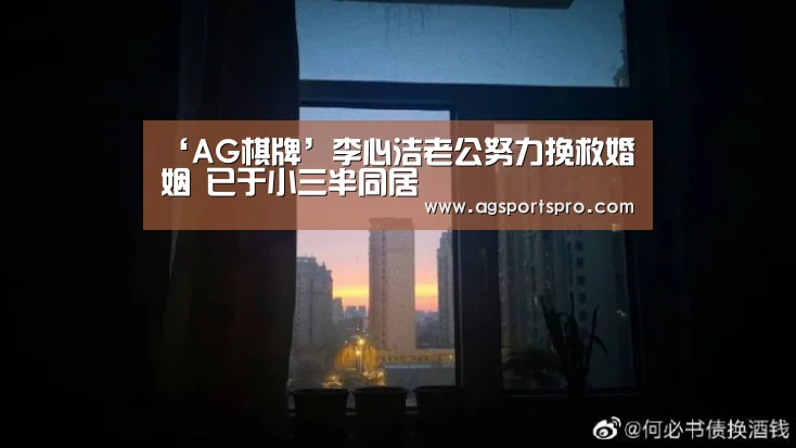 ‘AG棋牌’李心洁老公努力挽救婚姻 已于小三半同居(图1) AG电子
